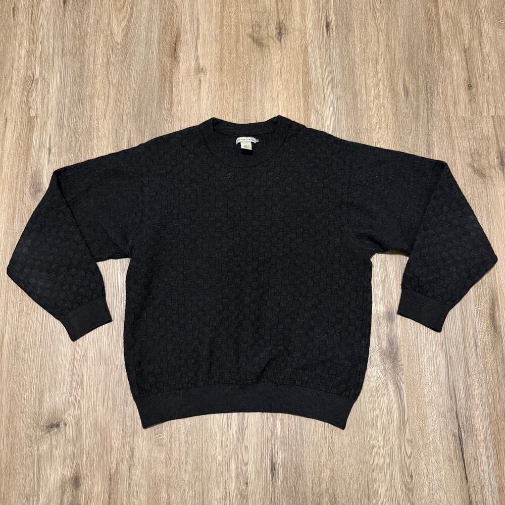 Cutter & Buck Fine Merino Wool Sweater Dark Gray Men's Size M Classic Preppy